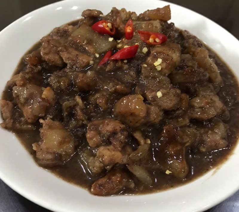 Ba chỉ kho/xào với mắm mực