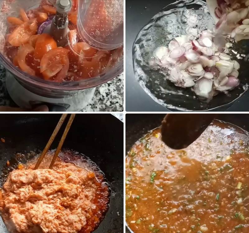 Bước 3: Chuẩn bị nhân và nước sốt