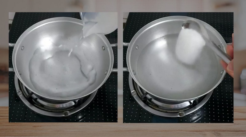 Bước 1: Pha nước đường