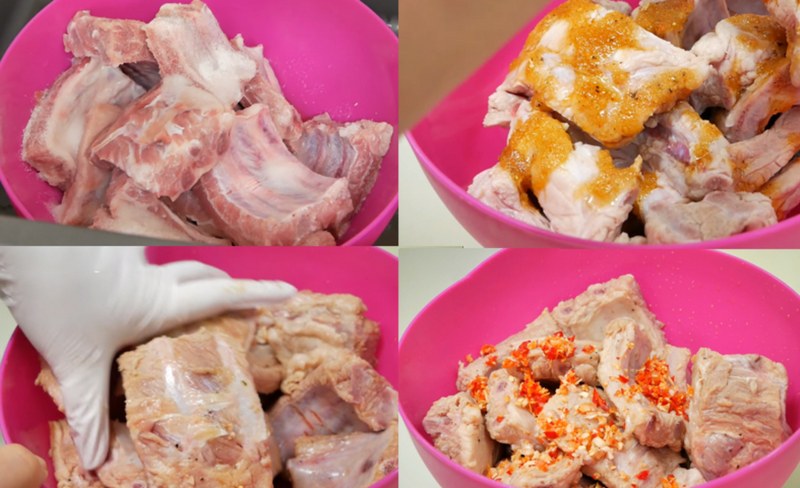 Bước 3: Ướp sườn