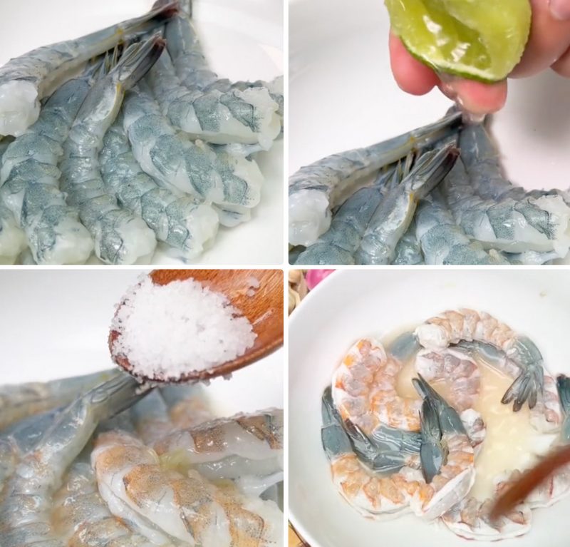 Bước 1: Sơ chế tôm